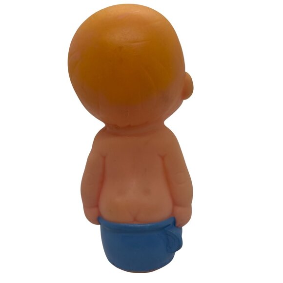 Vintage Rubber Squeaky Baby Toy With Blue Diaper - Picture 3 of 3